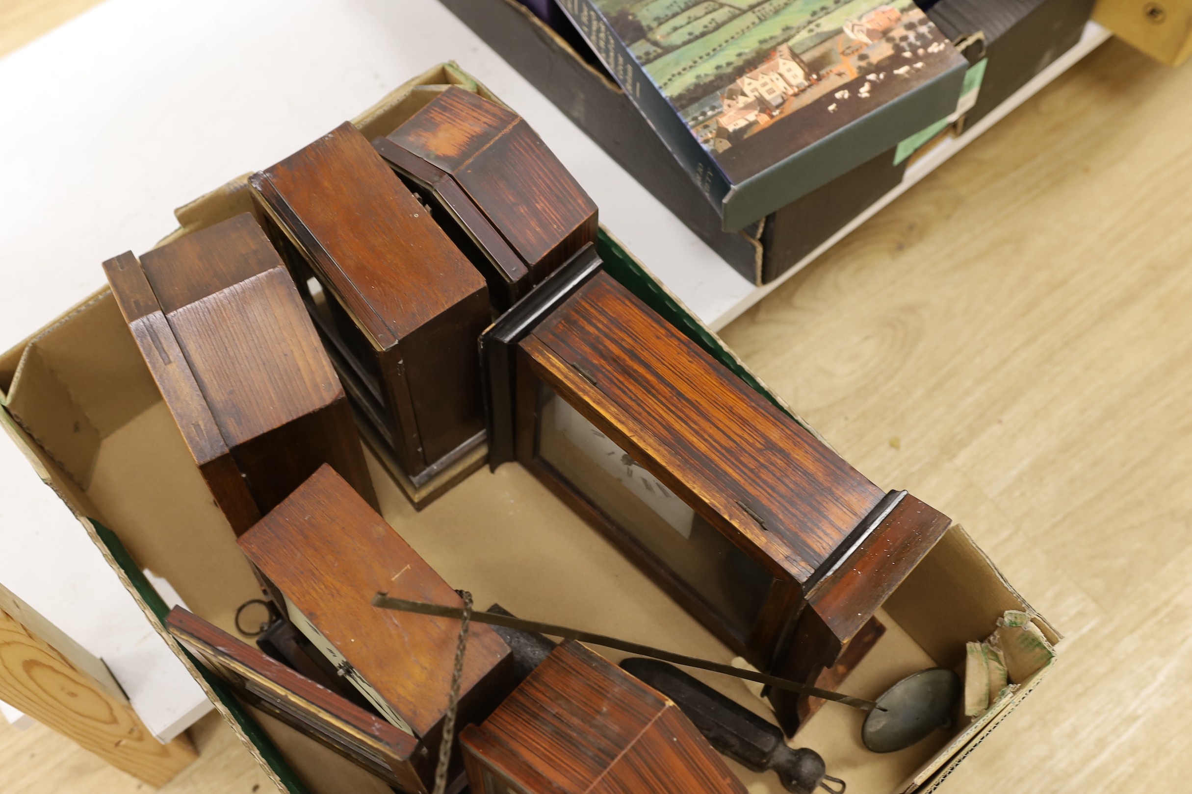Seven various 19th century Black Forest clocks
